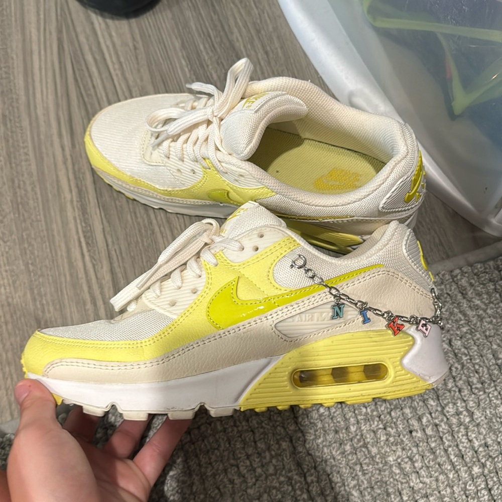Yellow Nike Air Max with detail